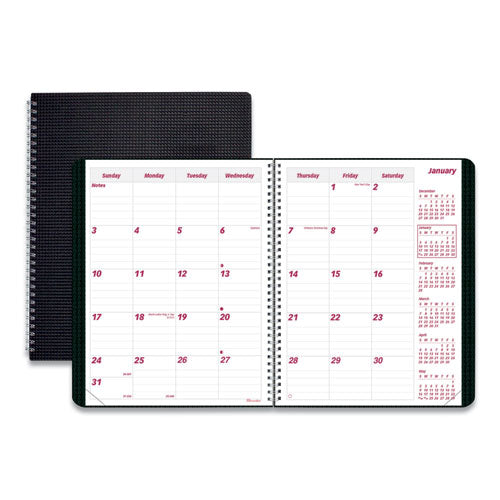 Image of Brownline® DuraFlex 14-Month Planner, 8.88 x 7.13, Black Cover, 14-Month: Dec 2024 to Jan 2026