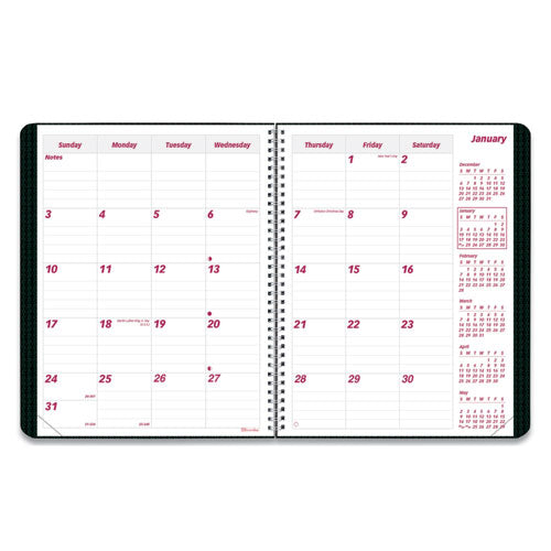 Image of Brownline® DuraFlex 14-Month Planner, 8.88 x 7.13, Black Cover, 14-Month: Dec 2024 to Jan 2026