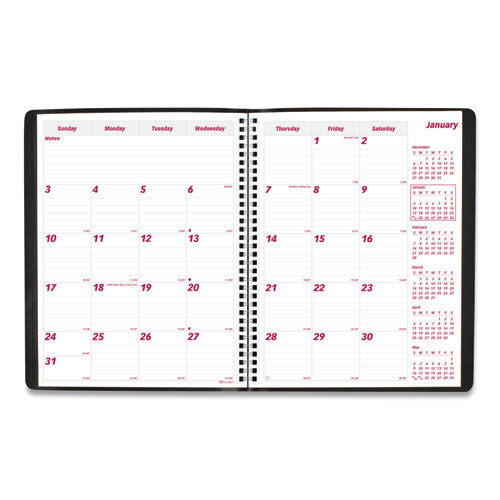 Image of Brownline® Essential Collection 14-Month Ruled Monthly Planner, 11 x 8.5, Black Cover, 14-Month: Dec 2024 to Jan 2026