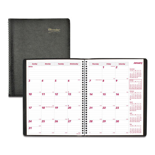 Image of Brownline® Essential Collection 14-Month Ruled Monthly Planner, 11 x 8.5, Black Cover, 14-Month: Dec 2024 to Jan 2026