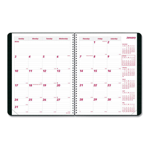 Image of Brownline® DuraFlex 14-Month Planner, 11 x 8.5, Black Cover, 14-Month: Dec 2024 to Jan 2026