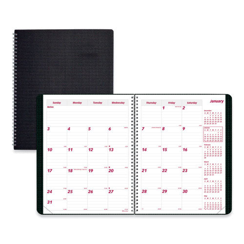 Image of Brownline® DuraFlex 14-Month Planner, 11 x 8.5, Black Cover, 14-Month: Dec 2024 to Jan 2026