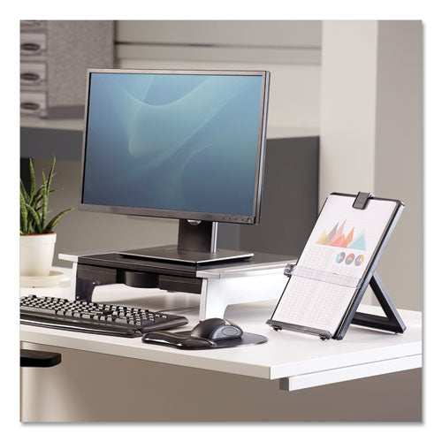 Image of Fellowes® Non-Magnetic Letter-Size Desktop Copyholder, 125 Sheet Capacity, Plastic, Black