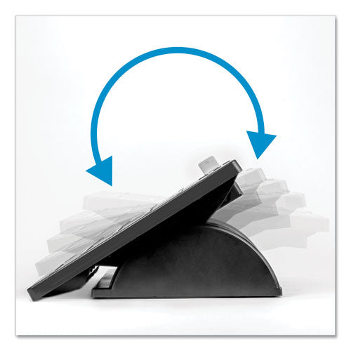 Image of Fellowes® Adjustable Locking Footrest with Microban, 17.5w x 13.13d x 4.13 to 5.63h, Black/Silver