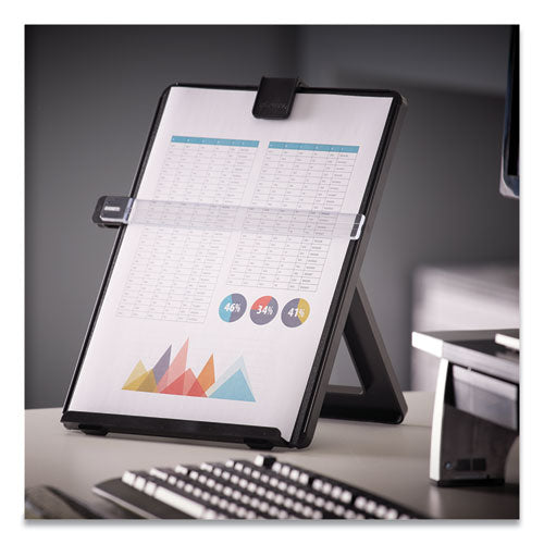 Image of Fellowes® Non-Magnetic Letter-Size Desktop Copyholder, 125 Sheet Capacity, Plastic, Black