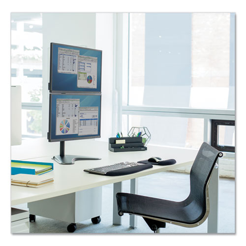 Image of Fellowes® Professional Series Freestanding Dual Stacking Monitor Arm, For 32" Monitors, 15.3" X 35.5" X 11", Black, Supports 17 Lb