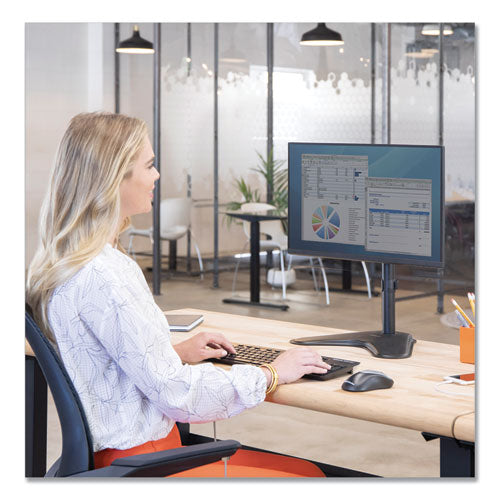 Image of Fellowes® Professional Series Single Freestanding Monitor Arm, For 32" Monitors, 11" X 15.4" X 18.3", Black, Supports 17 Lb