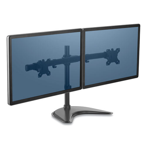 Image of Fellowes® Professional Series Freestanding Dual Horizontal Monitor Arm, For 30" Monitors, 35.75" X 11" X 18.25", Black, Supports 17 Lb