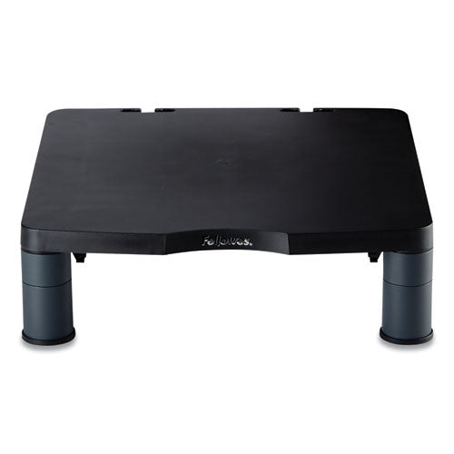 Image of Fellowes® Standard Monitor Riser, 13.38" X 13.63" X 2" To 4", Graphite, Supports 60 Lbs