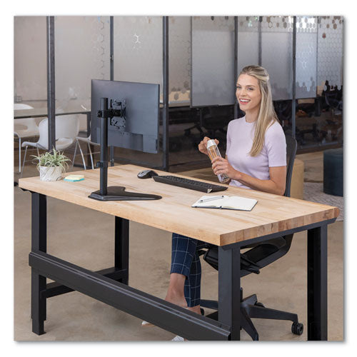 Image of Fellowes® Professional Series Single Freestanding Monitor Arm, For 32" Monitors, 11" X 15.4" X 18.3", Black, Supports 17 Lb