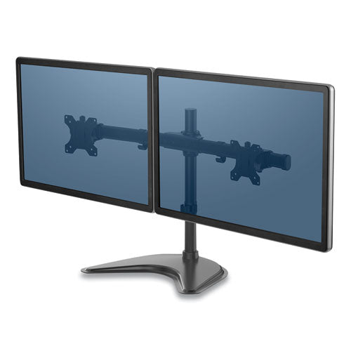 Image of Fellowes® Professional Series Freestanding Dual Horizontal Monitor Arm, For 30" Monitors, 35.75" X 11" X 18.25", Black, Supports 17 Lb