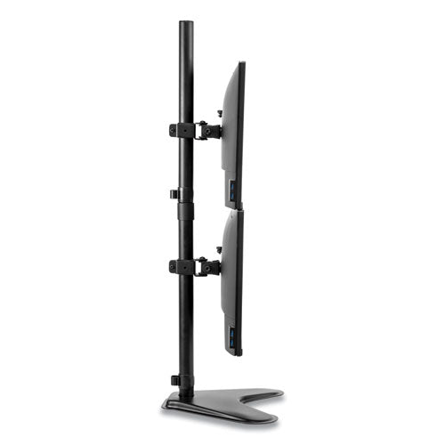 Image of Fellowes® Professional Series Freestanding Dual Stacking Monitor Arm, For 32" Monitors, 15.3" X 35.5" X 11", Black, Supports 17 Lb