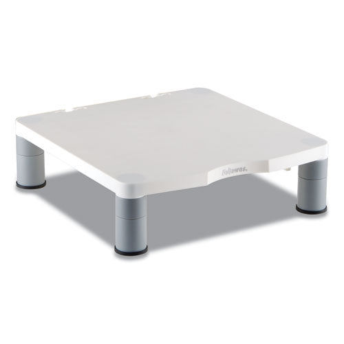 Image of Fellowes® Standard Monitor Riser, For 21" Monitors, 13.38" X 13.63" X 2" To 4", Platinum/graphite, Supports 60 Lbs