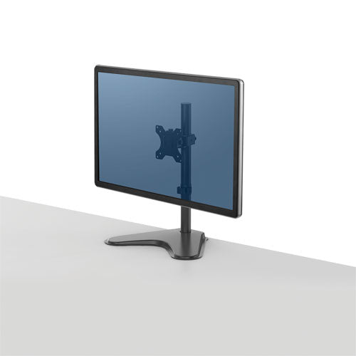 Image of Fellowes® Professional Series Single Freestanding Monitor Arm, For 32" Monitors, 11" X 15.4" X 18.3", Black, Supports 17 Lb