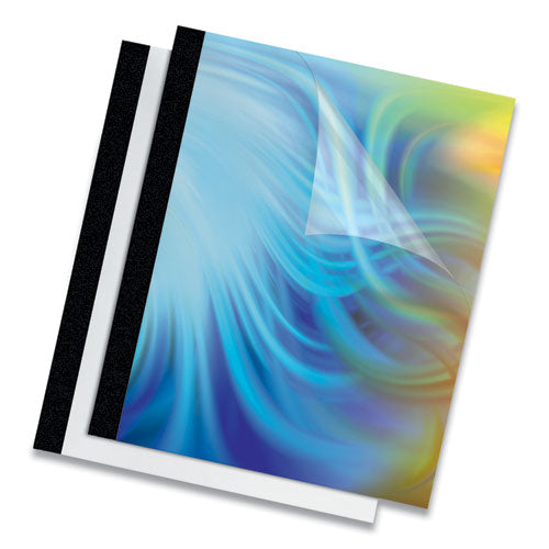 Image of Fellowes® Thermal Binding System Presentation Covers, Clear, 91 to 120 Sheet Capacity, 11 x 8.5, Unpunched, 10/Pack