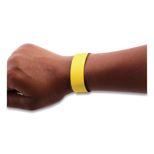 Image of SICURIX® Security Wristbands, Sequentially Numbered, 10" x 0.75", Yellow, 100/Pack