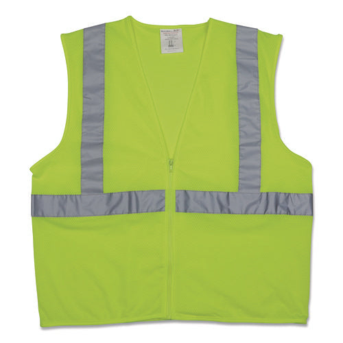Image of PIP Zipper Safety Vest, X-Large, Hi-Viz Lime Yellow