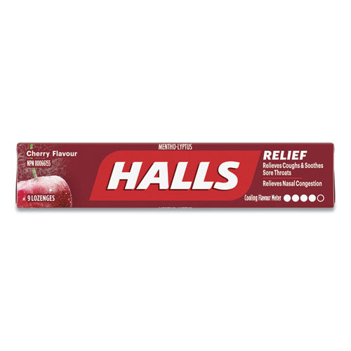 Image of HALLS Mentho-Lyptus Cough and Sore Throat Lozenges, Cherry, 9/Pack, 20 Packs/Box