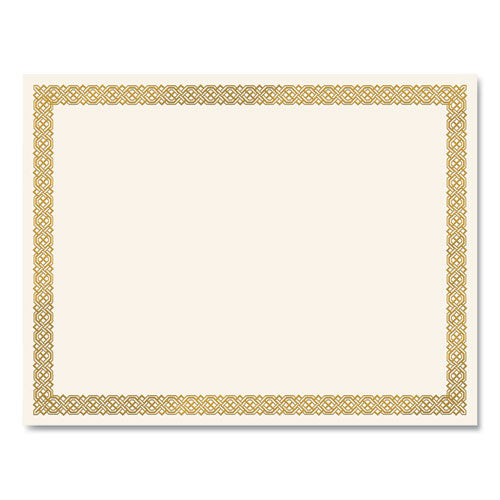Image of Great Papers!® Foil Border Certificates, 8.5 X 11, Ivory/gold With Gold Braided Border, 15/pack