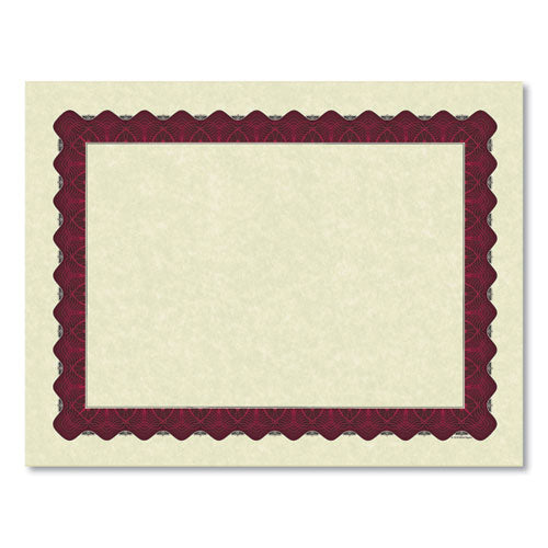 Image of Great Papers!® Metallic Border Certificates, 11 X 8.5, Ivory/red With Red Border, 100/pack