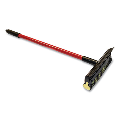 Image of O'Dell® Auto Window Squeegee, 8" Wide Blade, Heavy-Duty Mesh Sponge Head, 20" Handle