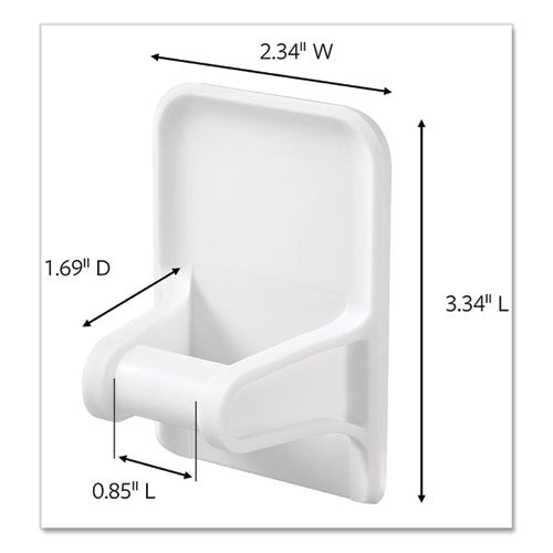 Image of Command Spray Bottle Holder, 2.34w x 1.69d x 3.34h, White, 2 Hangers/4 Strips/Pack