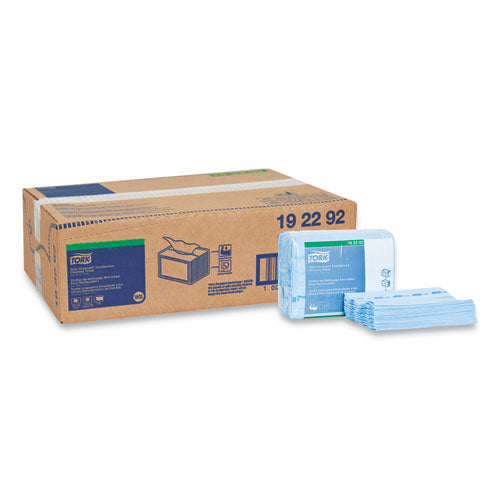 Image of Tork® Small Pack Foodservice Cloth, 1-Ply, 11.75 x 14.75, Unscented, Blue/Blue Stripe, 50/Poly Pack, 4 Packs/Carton