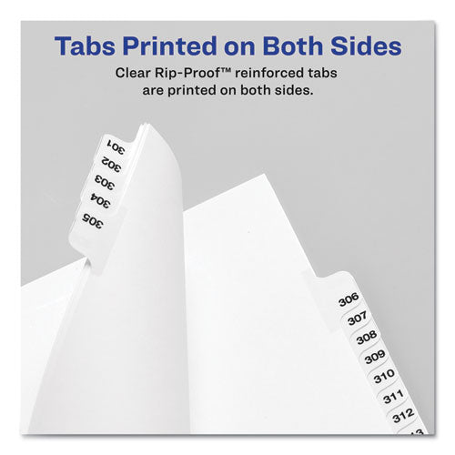 Image of Avery® Preprinted Legal Exhibit Side Tab Index Dividers, Avery Style, 26-Tab, A To Z, 11 X 8.5, White, 1 Set, (1400)