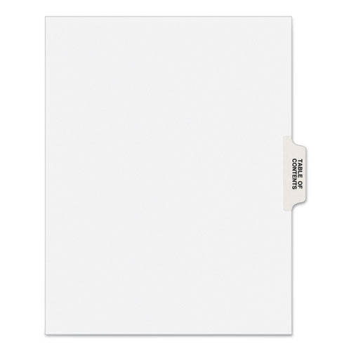 Image of Avery® Preprinted Legal Exhibit Side Tab Index Dividers, Avery Style, 25-Tab, Table Of Contents, 11 X 8.5, White, 25/pack