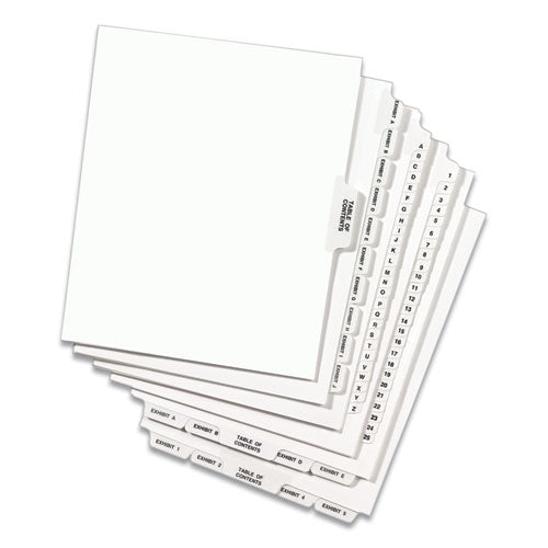 Image of Avery® Preprinted Legal Exhibit Side Tab Index Dividers, Avery Style, 25-Tab, 1 To 25, 11 X 8.5, White, 1 Set, (1330)