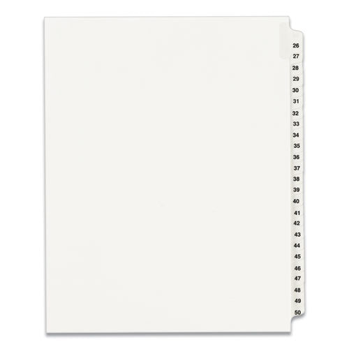Image of Avery® Preprinted Legal Exhibit Side Tab Index Dividers, Avery Style, 25-Tab, 26 To 50, 11 X 8.5, White, 1 Set, (1331)