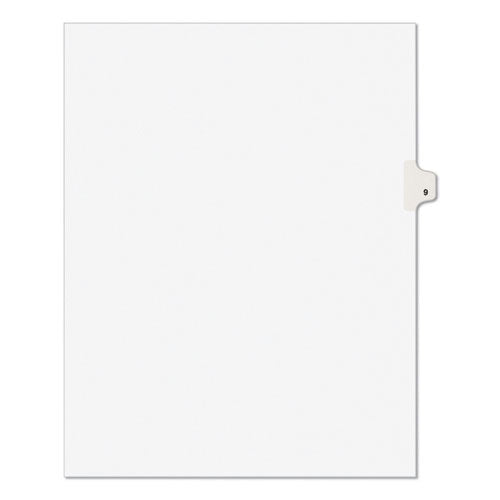 Image of Avery® Preprinted Legal Exhibit Side Tab Index Dividers, Avery Style, 10-Tab, 9, 11 X 8.5, White, 25/pack
