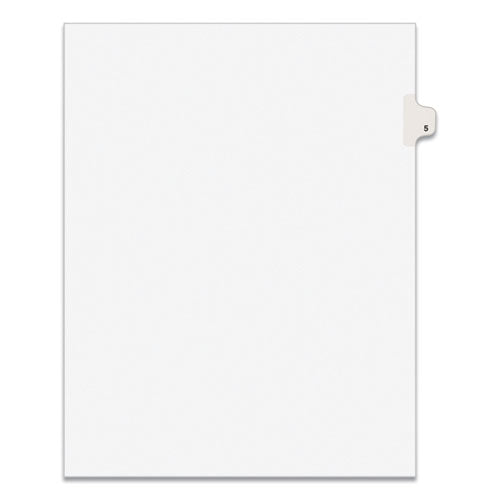 Image of Avery® Preprinted Legal Exhibit Side Tab Index Dividers, Avery Style, 10-Tab, 5, 11 X 8.5, White, 25/pack