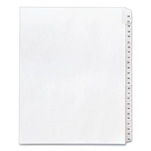 Image of Avery® Preprinted Legal Exhibit Side Tab Index Dividers, Allstate Style, 25-Tab, 26 To 50, 11 X 8.5, White, 1 Set, (1702)