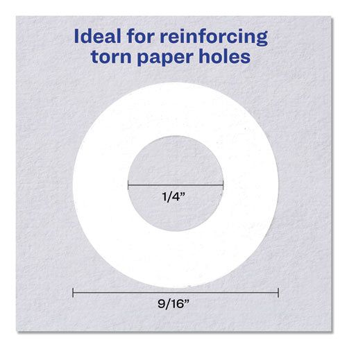 Image of Avery® Dispenser Pack Hole Reinforcements, 0.25" Dia, White, 1,000/Pack, (5720)