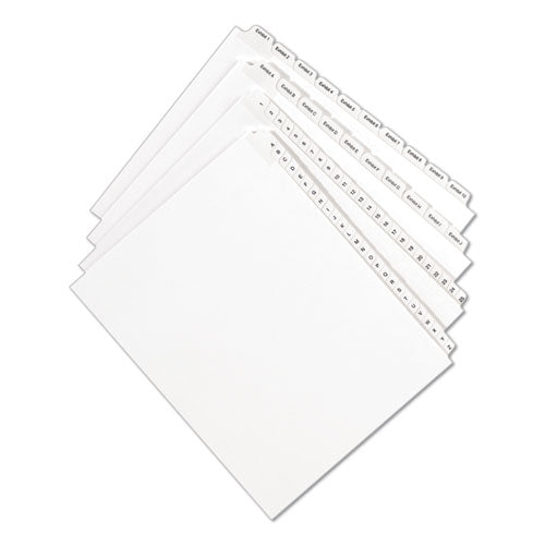 Image of Avery® Preprinted Legal Exhibit Side Tab Index Dividers, Allstate Style, 10-Tab, 4, 11 X 8.5, White, 25/pack