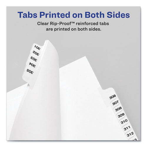 Image of Avery® Preprinted Legal Exhibit Side Tab Index Dividers, Avery Style, 10-Tab, 5, 11 X 8.5, White, 25/pack