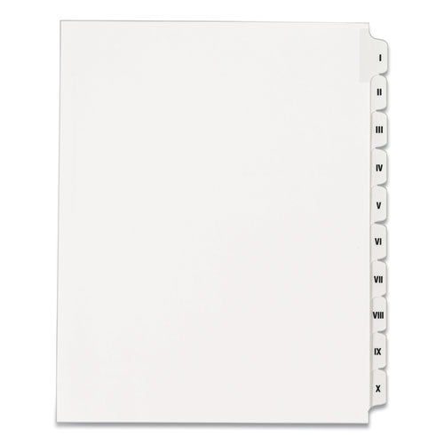 Image of Avery® Preprinted Legal Exhibit Side Tab Index Dividers, Allstate Style, 10-Tab, I To X, 11 X 8.5, White, 1 Set
