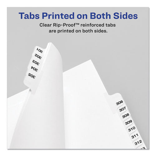 Image of Avery® Preprinted Legal Exhibit Side Tab Index Dividers, Avery Style, 25-Tab, 1 To 25, 11 X 8.5, White, 1 Set