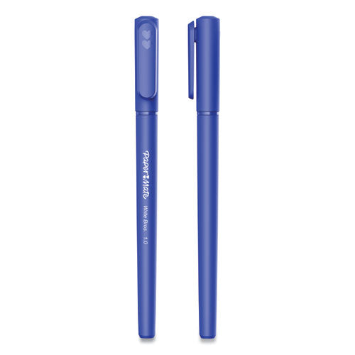 Image of Paper Mate® Write Bros. Ballpoint Pen, Stick, Medium 1 Mm, Blue Ink, Blue Barrel, Dozen