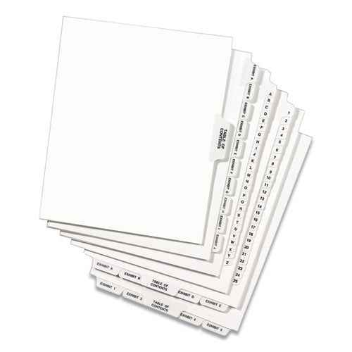 Image of Avery® Preprinted Legal Exhibit Side Tab Index Dividers, Avery Style, 10-Tab, 5, 11 X 8.5, White, 25/pack