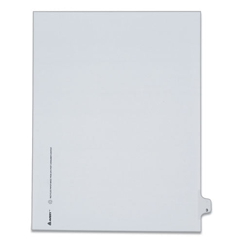 Image of Avery® Preprinted Legal Exhibit Side Tab Index Dividers, Allstate Style, 10-Tab, 3, 11 X 8.5, White, 25/pack