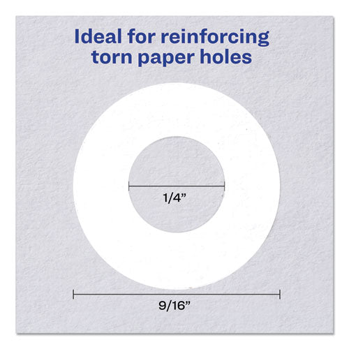 Image of Avery® Dispenser Pack Hole Reinforcements, 0.25" Dia, White, 200/Pack, (5729)