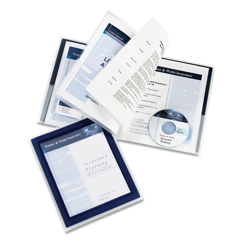 Image of Avery® Flexi-View Six-Pocket Polypropylene Organizer, 150-Sheet Capacity, 11 X 8.5, Translucent/navy