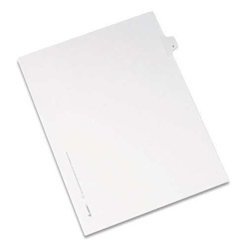 Image of Avery® Preprinted Legal Exhibit Side Tab Index Dividers, Allstate Style, 26-Tab, V, 11 X 8.5, White, 25/pack