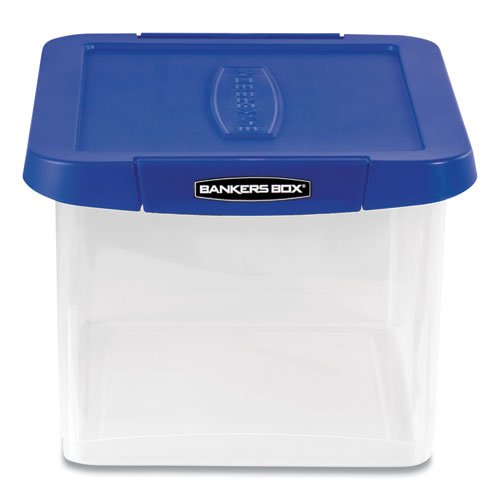 Image of Bankers Box® Heavy Duty Plastic File Storage, Letter/legal Files, 14" X 17.38" X 10.5", Clear/blue