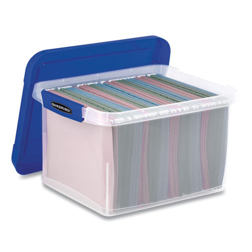 Image of Bankers Box® Heavy Duty Plastic File Storage, Letter/legal Files, 14" X 17.38" X 10.5", Clear/blue