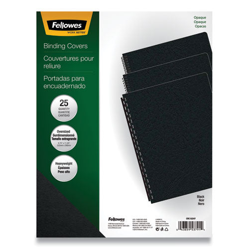 Image of Fellowes® Futura Presentation Covers for Binding Systems, Opaque Black, 11.25 x 8.75, Unpunched, 25/Pack