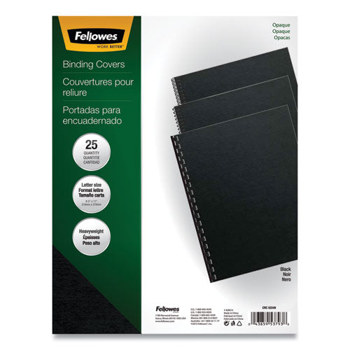 Image of Fellowes® Futura Presentation Covers for Binding Systems, Opaque Black, 11 x 8.5, Unpunched, 25/Pack