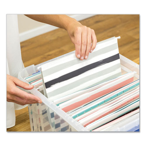 Image of Bankers Box® Heavy Duty Plastic File Storage, Letter/legal Files, 14" X 17.38" X 10.5", Clear/blue